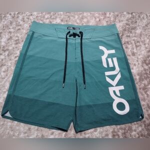 Oakley Men's Retro Mark Logo Board Shorts Boardshort Fathom Green US 30